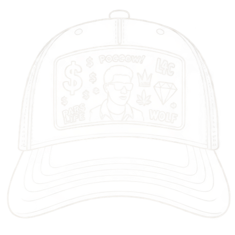 A second cap with a different design printed on it