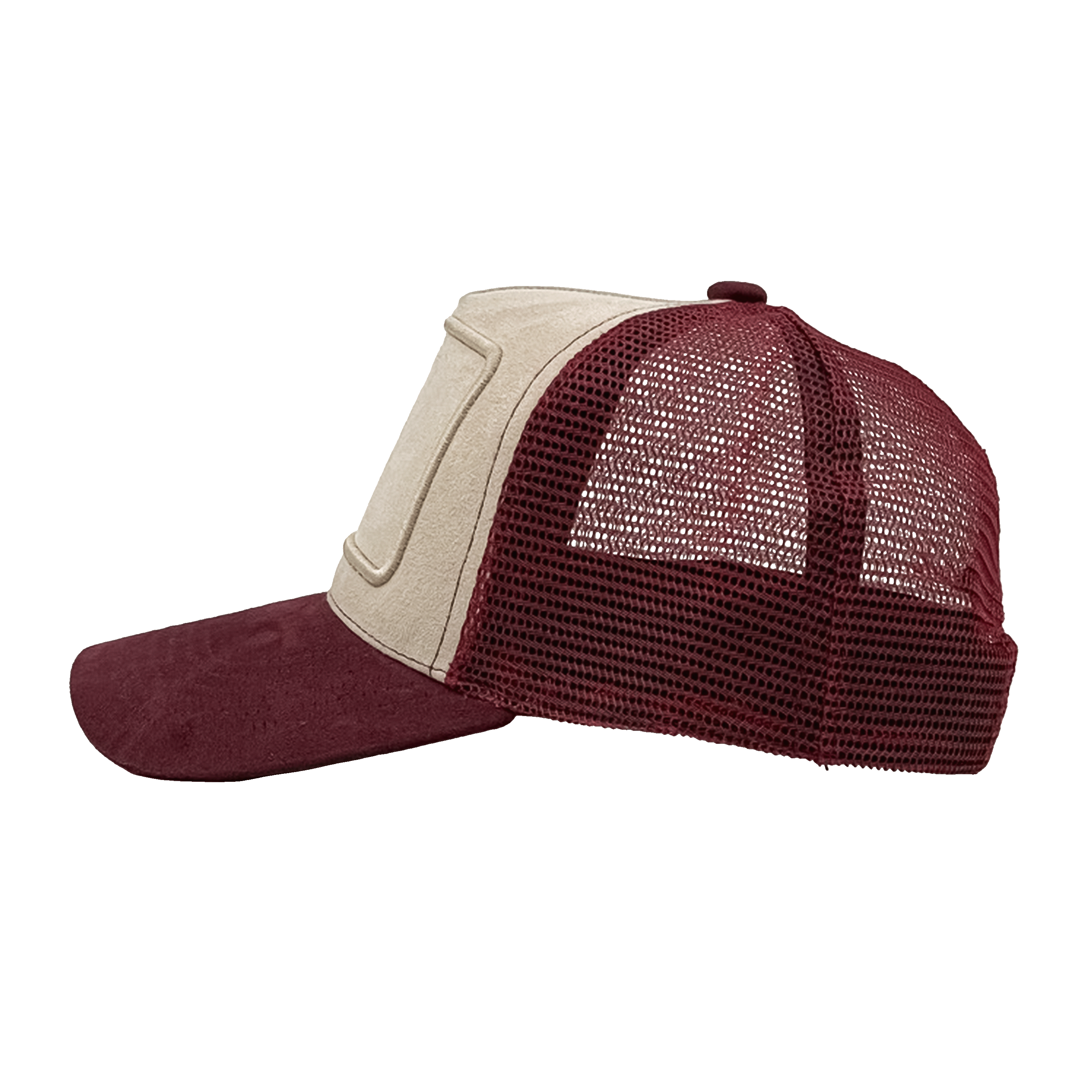 BALLROOM MARFA Suede Trucker Hat - Burgundy & Tangerine. Bold color way. NWT Howler University Foam Dome by Howler Brothers | Vintage  main image 2