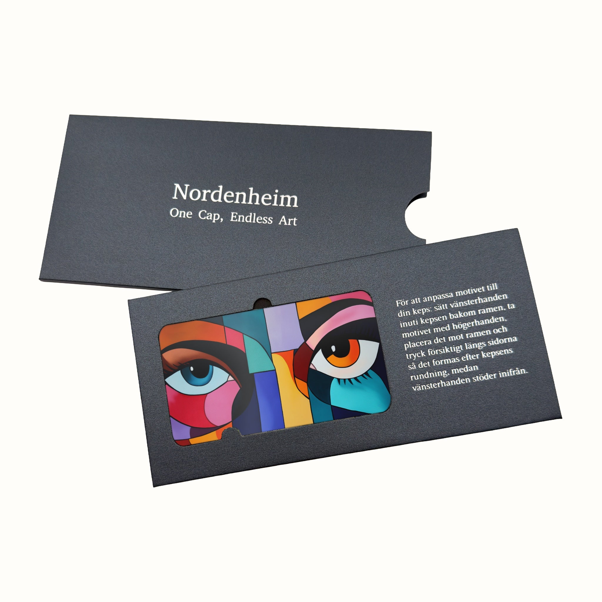 Abstract eyes Art Plate in its Nordenheim sleeve