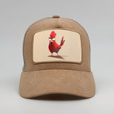 The Rooster Who’s Clucking Mad About Something on the Timmer Suede Trucker