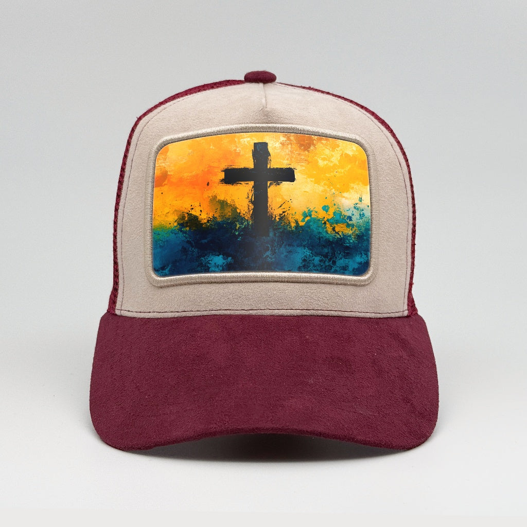 Cross of Eternity - Vibrant Faith on the Faluröd Suede Trucker