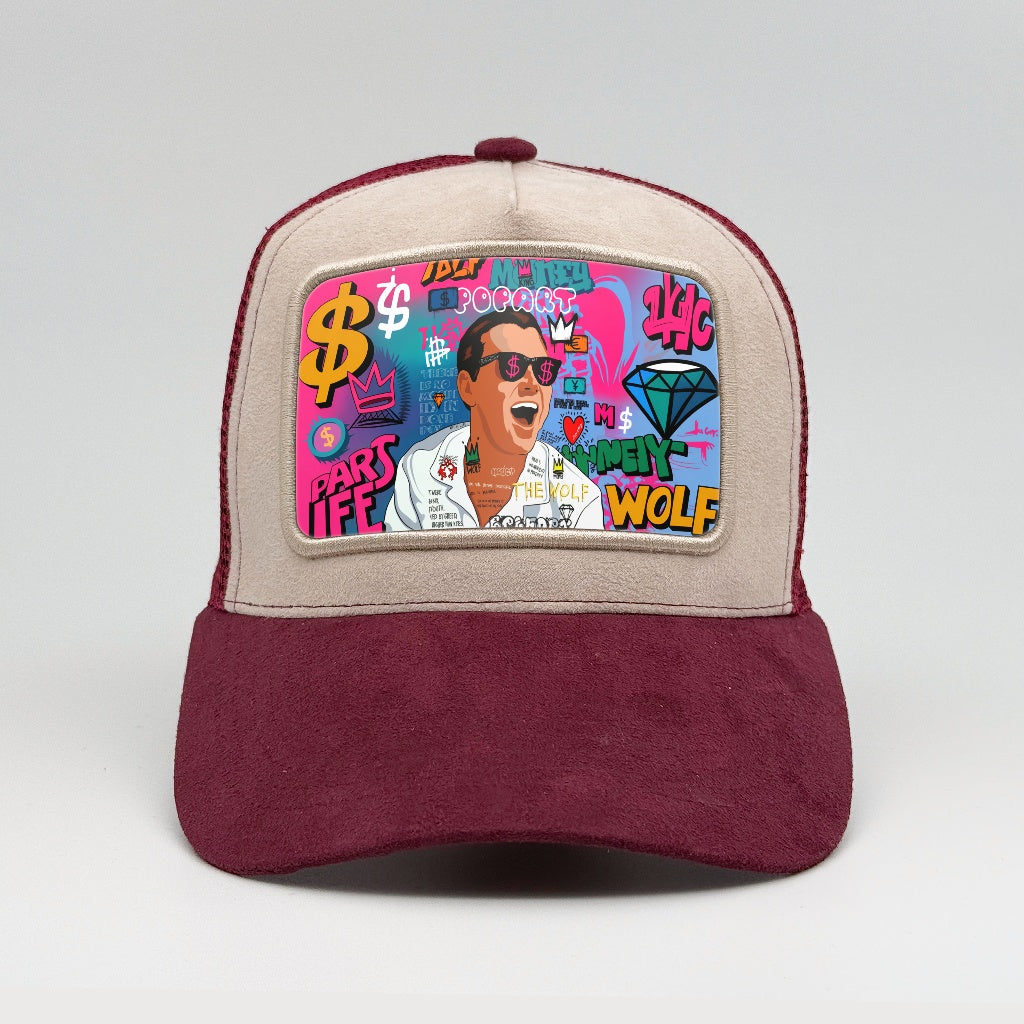 King of Capital – Wolf of Wall Street Pop Art on the Faluröd Suede Trucker