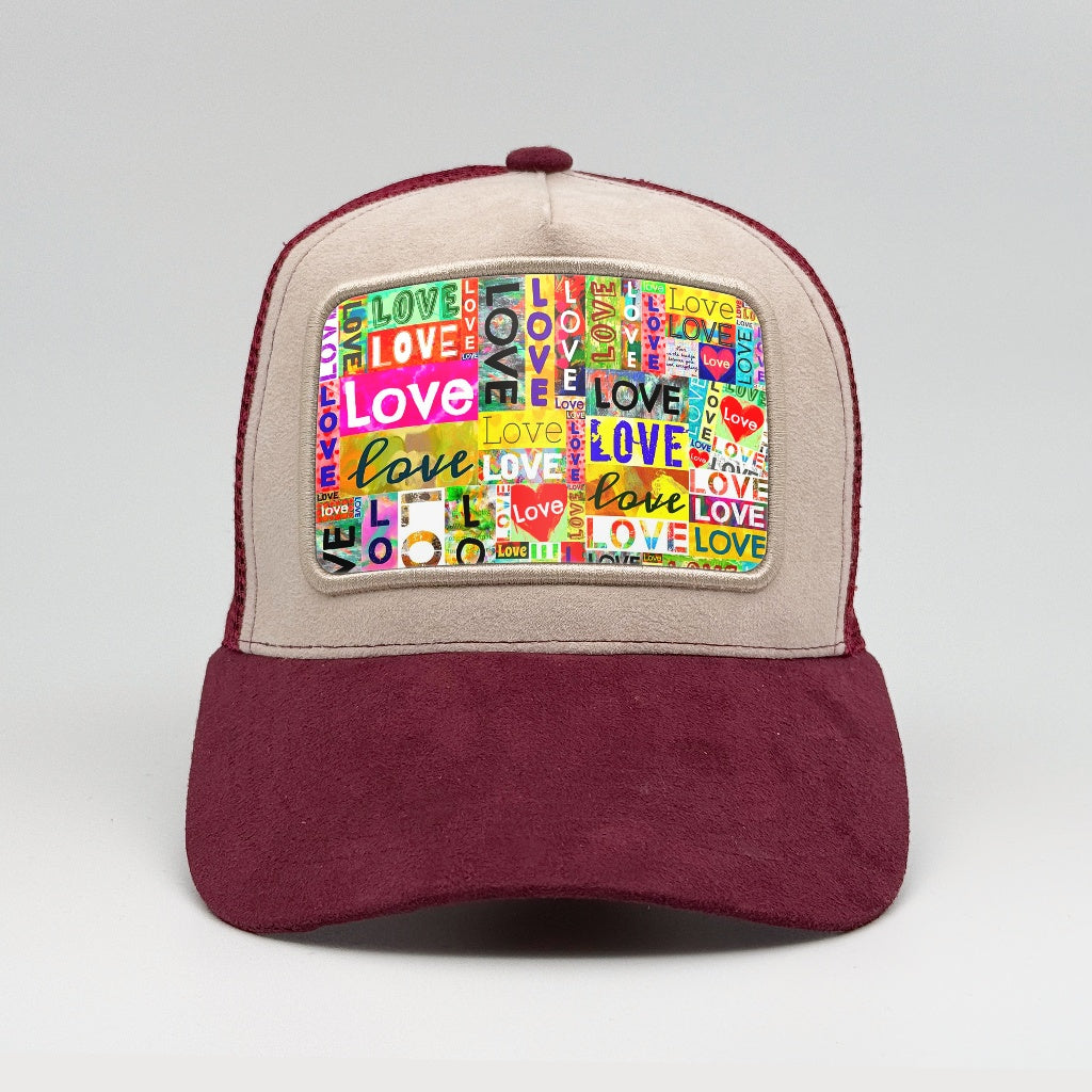 Love Typography Collage on the Faluröd Suede Trucker