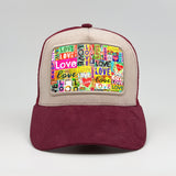 Love Typography Collage on the Faluröd Suede Trucker