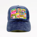 Love Typography Collage on the Fjord Velvet Trucker