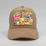 Love Typography Collage on the Timmer Suede Trucker