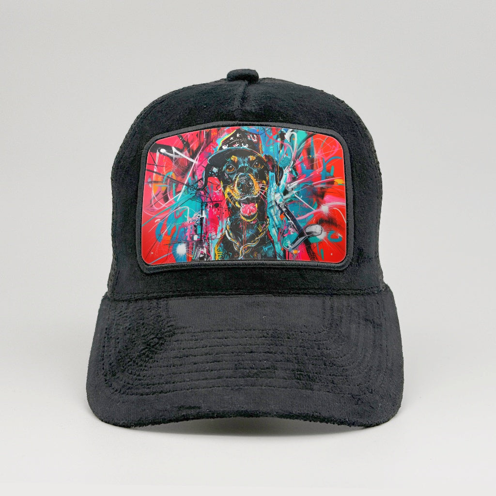 Urban Pup - Graffiti on the Midnatt Velvet Trucker