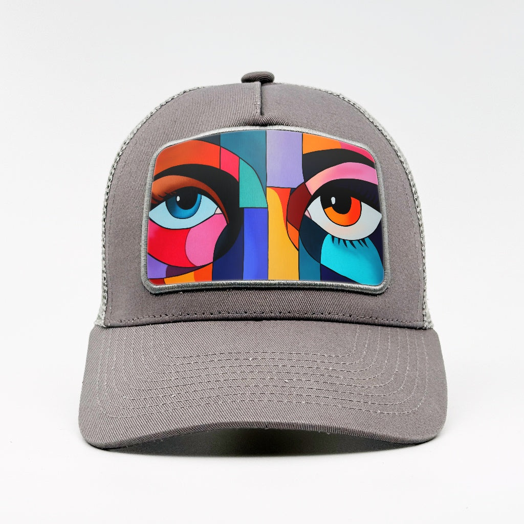 Abstract eyes on the Aska Cotton Trucker