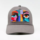Abstract eyes on the Aska Cotton Trucker