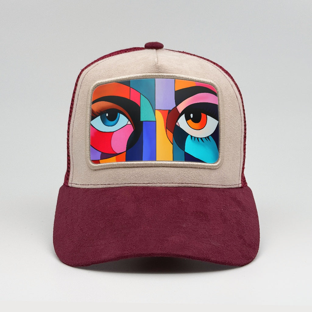 Abstract eyes on the Faluröd Suede Trucker