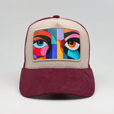 Abstract eyes on the Faluröd Suede Trucker