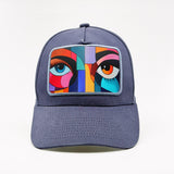 Abstract eyes on the Marinblå Cotton Classic