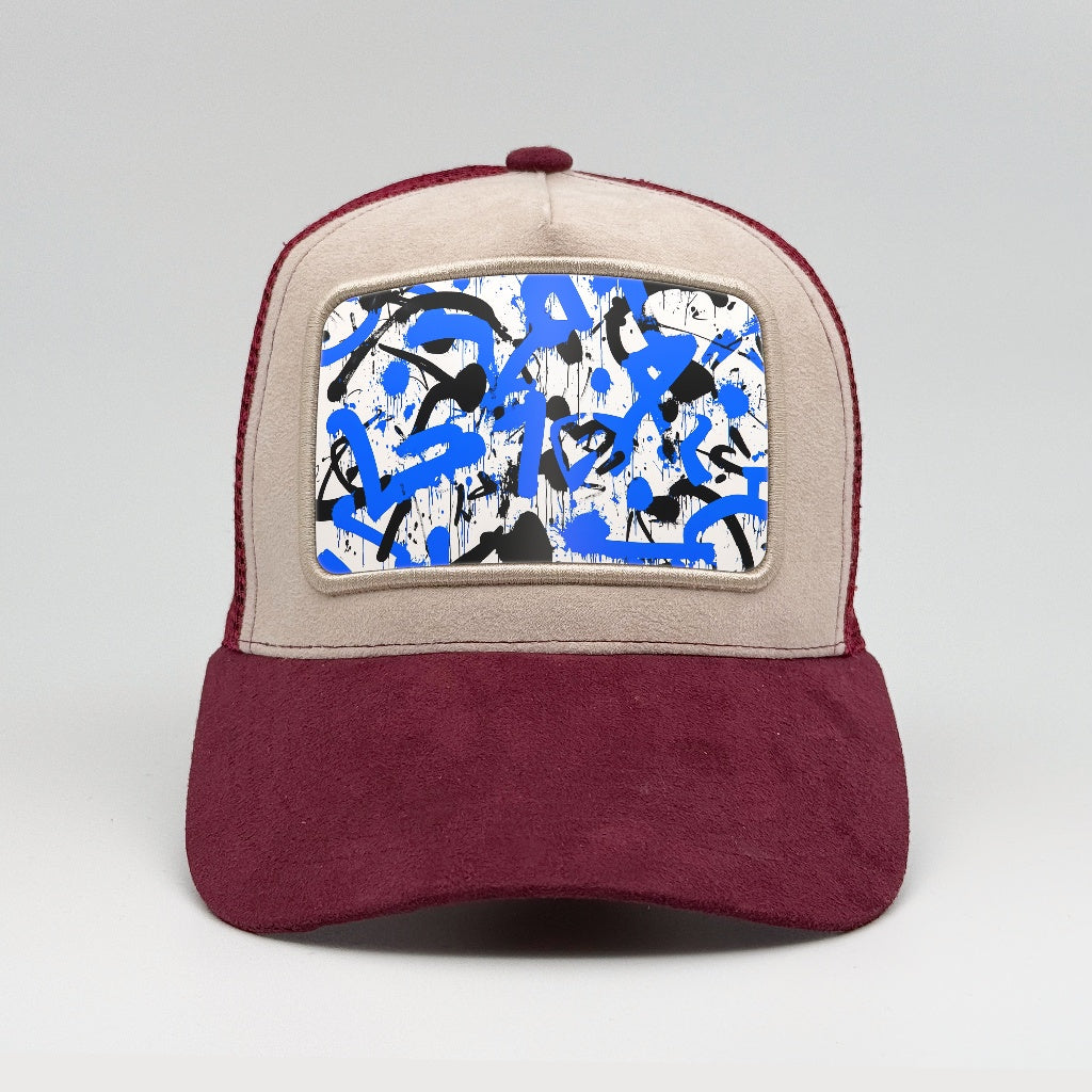 Blue & Black Graffiti on the Faluröd Suede Trucker