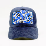 Blue & Black Graffiti on the Fjord Velvet Trucker