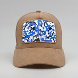 Blue & Black Graffiti on the Timmer Suede Trucker
