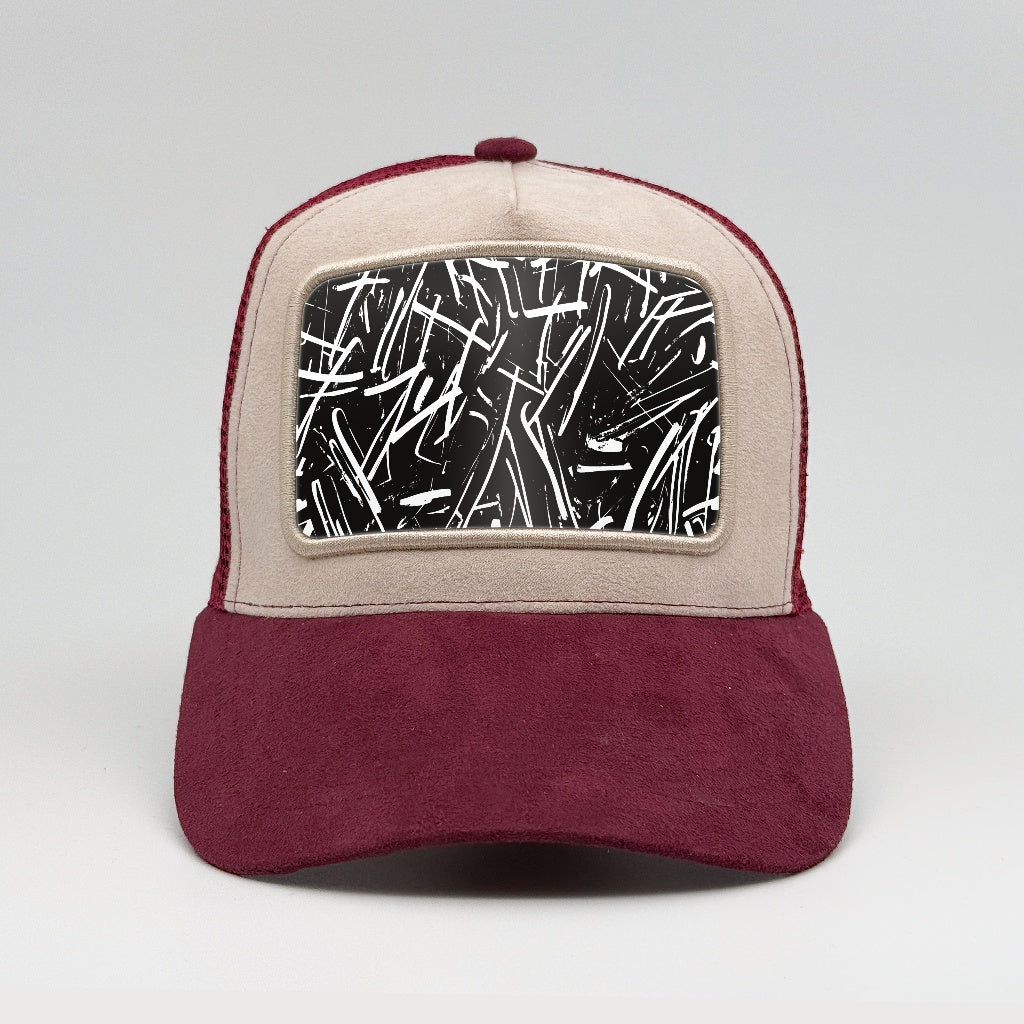 Untamed Canvas: An Abstract Grunge Study on the Faluröd Suede Trucker