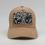 Untamed Canvas: An Abstract Grunge Study on the Timmer Suede Trucker