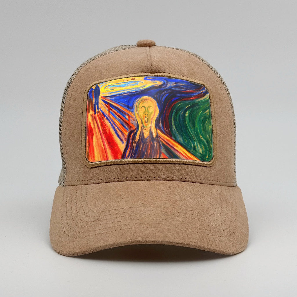 The Scream, by Munch 1910 on the Timmer Suede Trucker