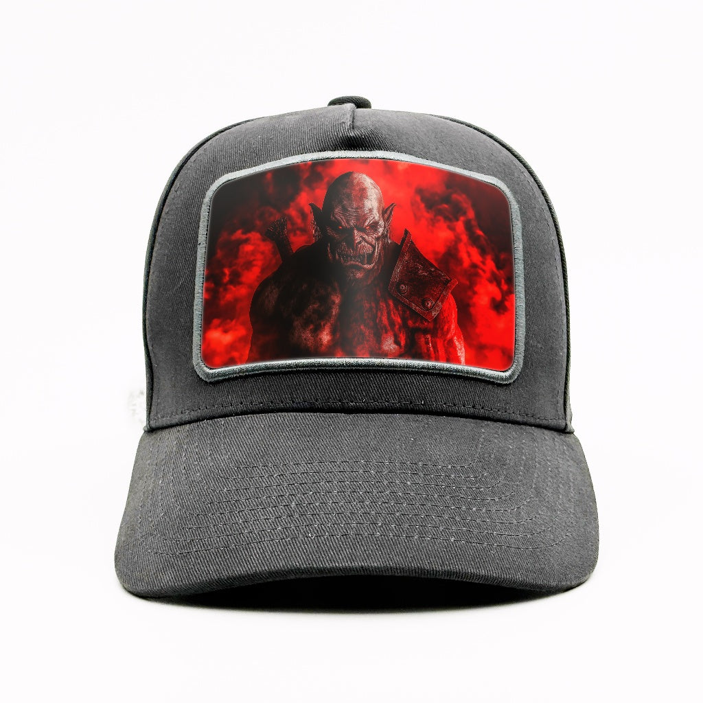 Orc with red fire behind on the Granit Cotton Classic
