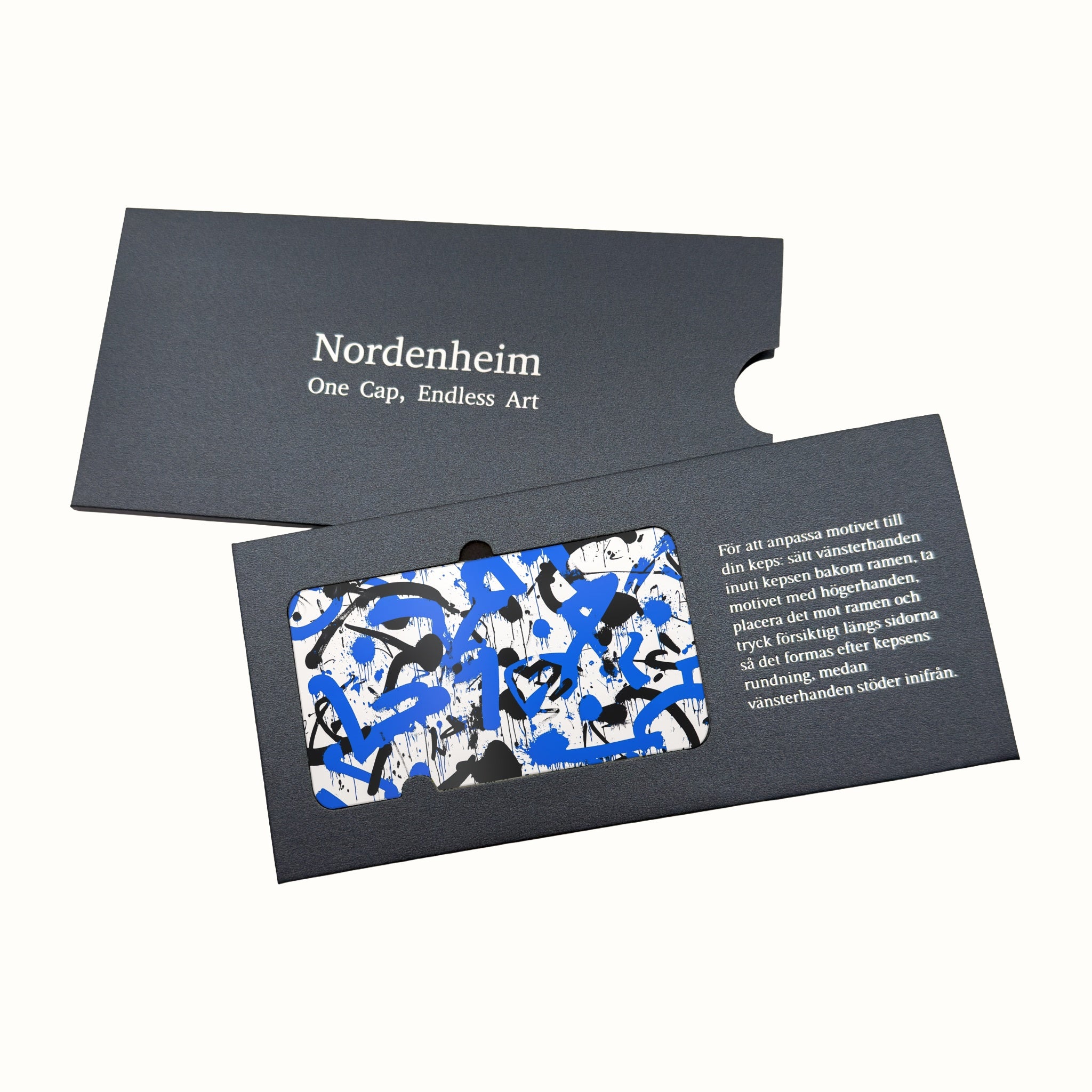 Blue & Black Graffiti Art Plate in its Nordenheim sleeve
