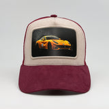 Yellow Ferrari F12 on the Faluröd Suede Trucker