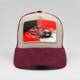 Red Mustang Mach 1 Roar on the Faluröd Suede Trucker