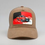 Red Mustang Mach 1 Roar on the Timmer Suede Trucker