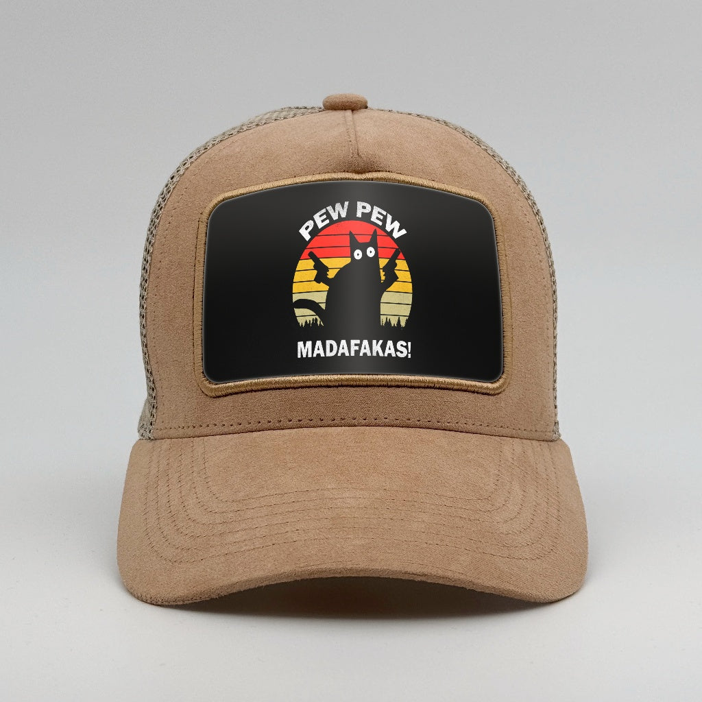 Pew Pew Madafakas - Retro Rebellion on the Timmer Suede Trucker