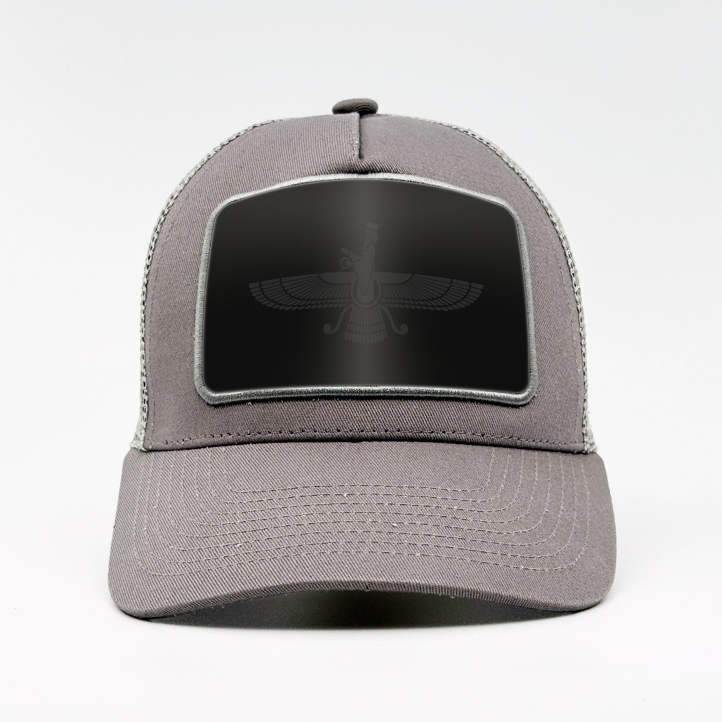 Faravahar - Zoroastrian Symbol on the Aska Cotton Trucker