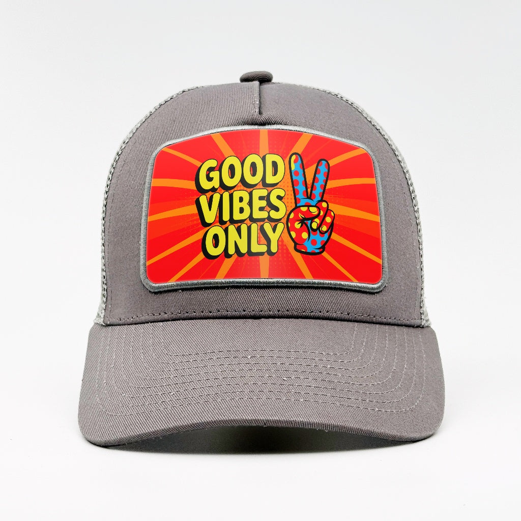 "Good Vibes Only" on the Aska Cotton Trucker