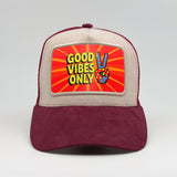 "Good Vibes Only" on the Faluröd Suede Trucker