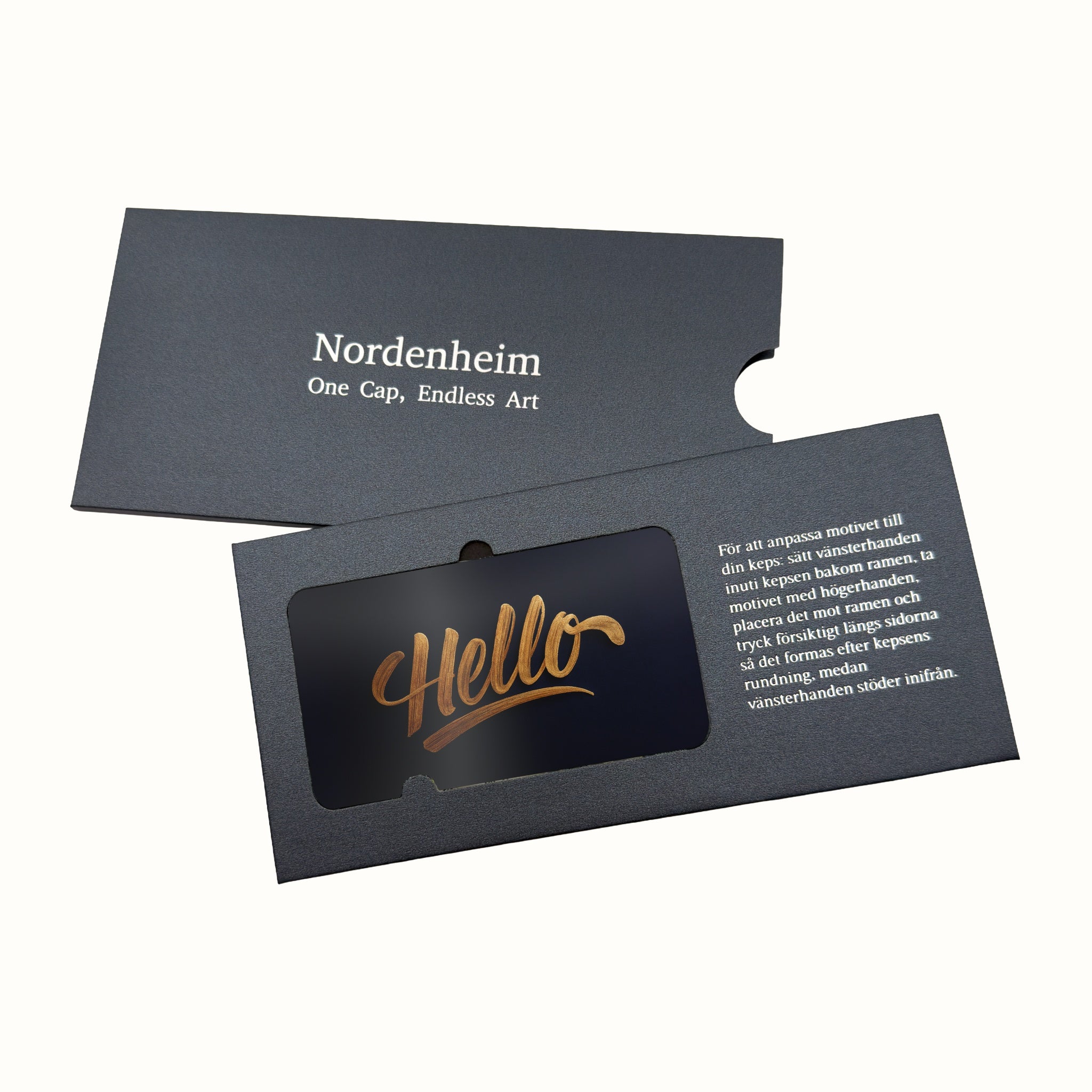 Hello – Gilded Greeting Art Plate in its Nordenheim sleeve