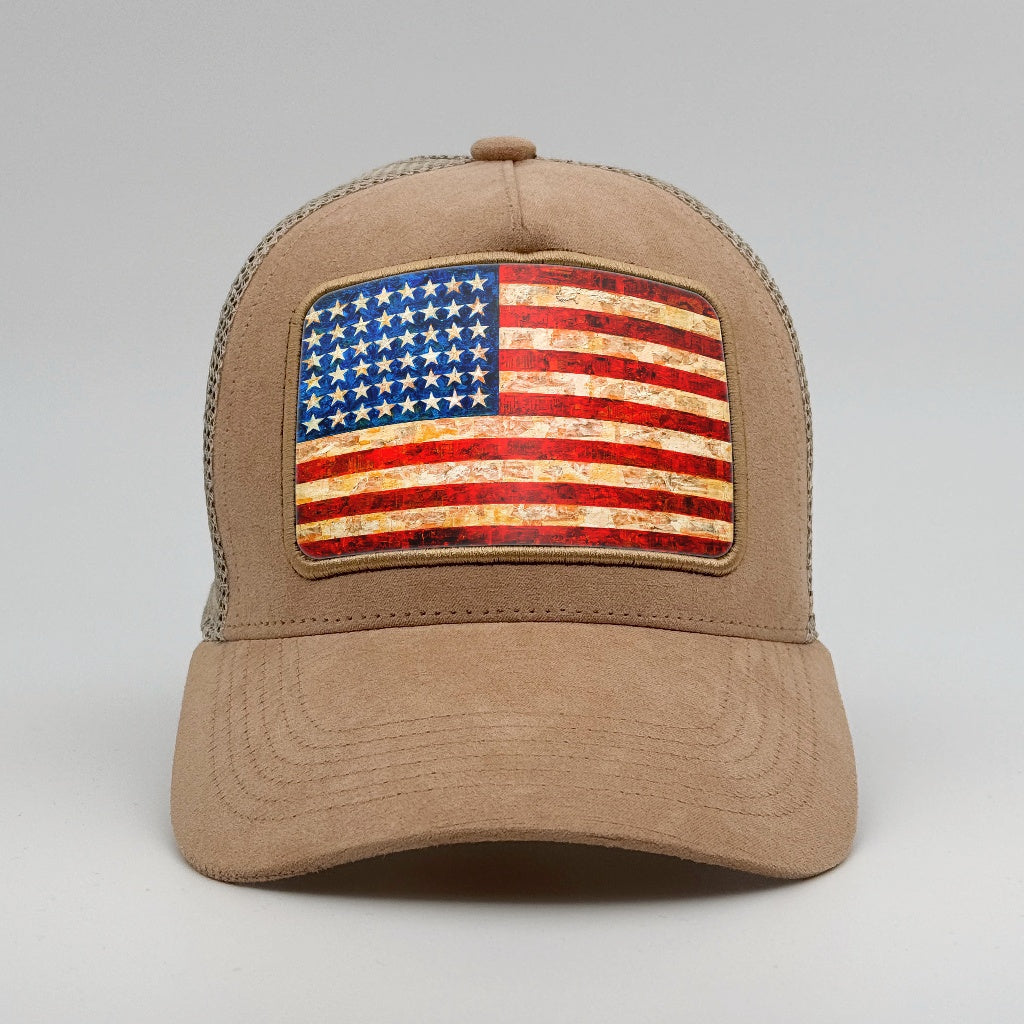 Stars and Stripes Forever on the Timmer Suede Trucker