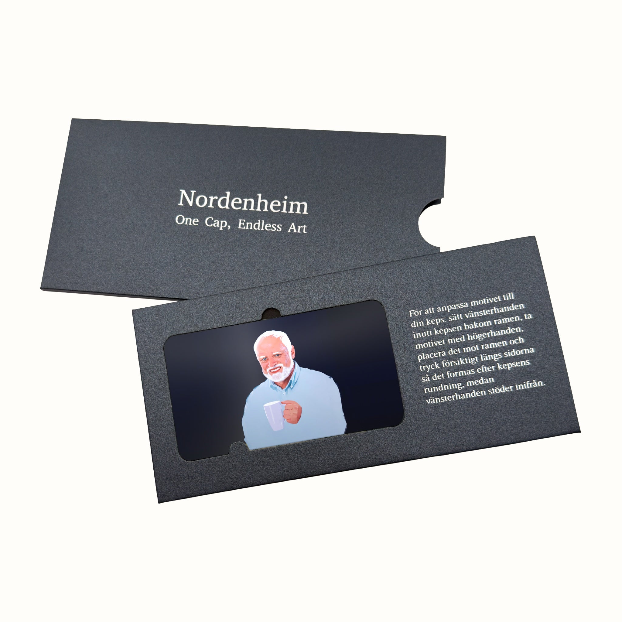 Hide the Pain – Meme Art Plate in its Nordenheim sleeve