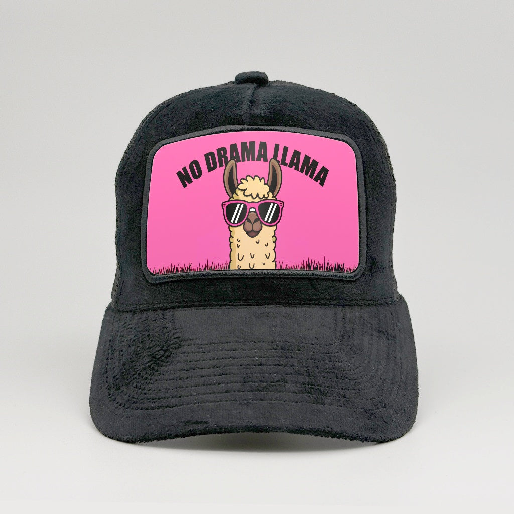Chill Vibes Only: The No Drama Llama on the Midnatt Velvet Trucker