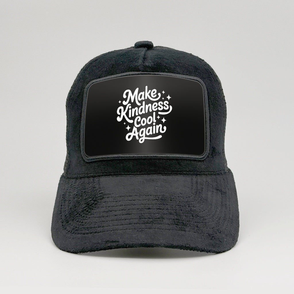 Make kindness cool again on the Midnatt Velvet Trucker