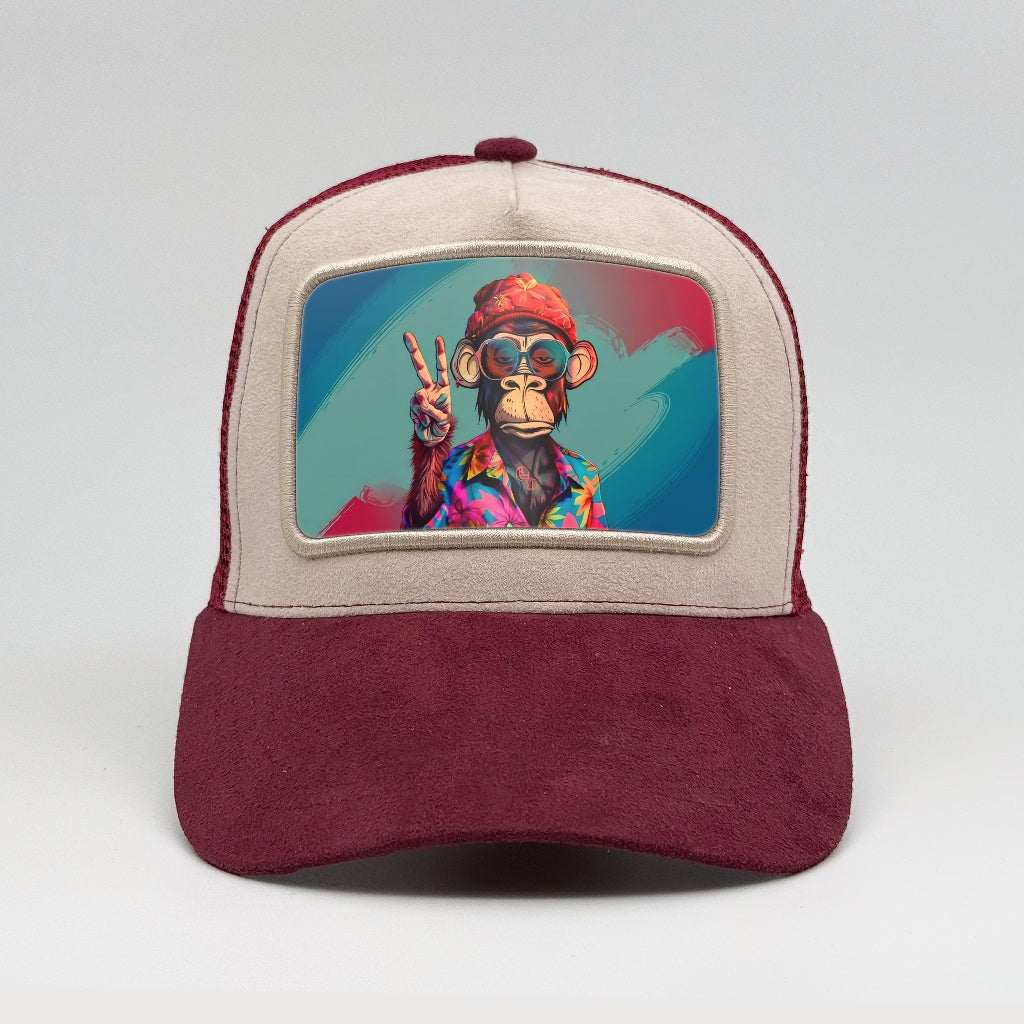 Unbothered Monkey - Peace Sign on the Faluröd Suede Trucker