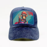 Unbothered Monkey - Peace Sign on the Fjord Velvet Trucker