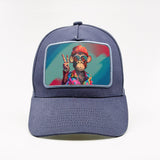 Unbothered Monkey - Peace Sign on the Marinblå Cotton Classic