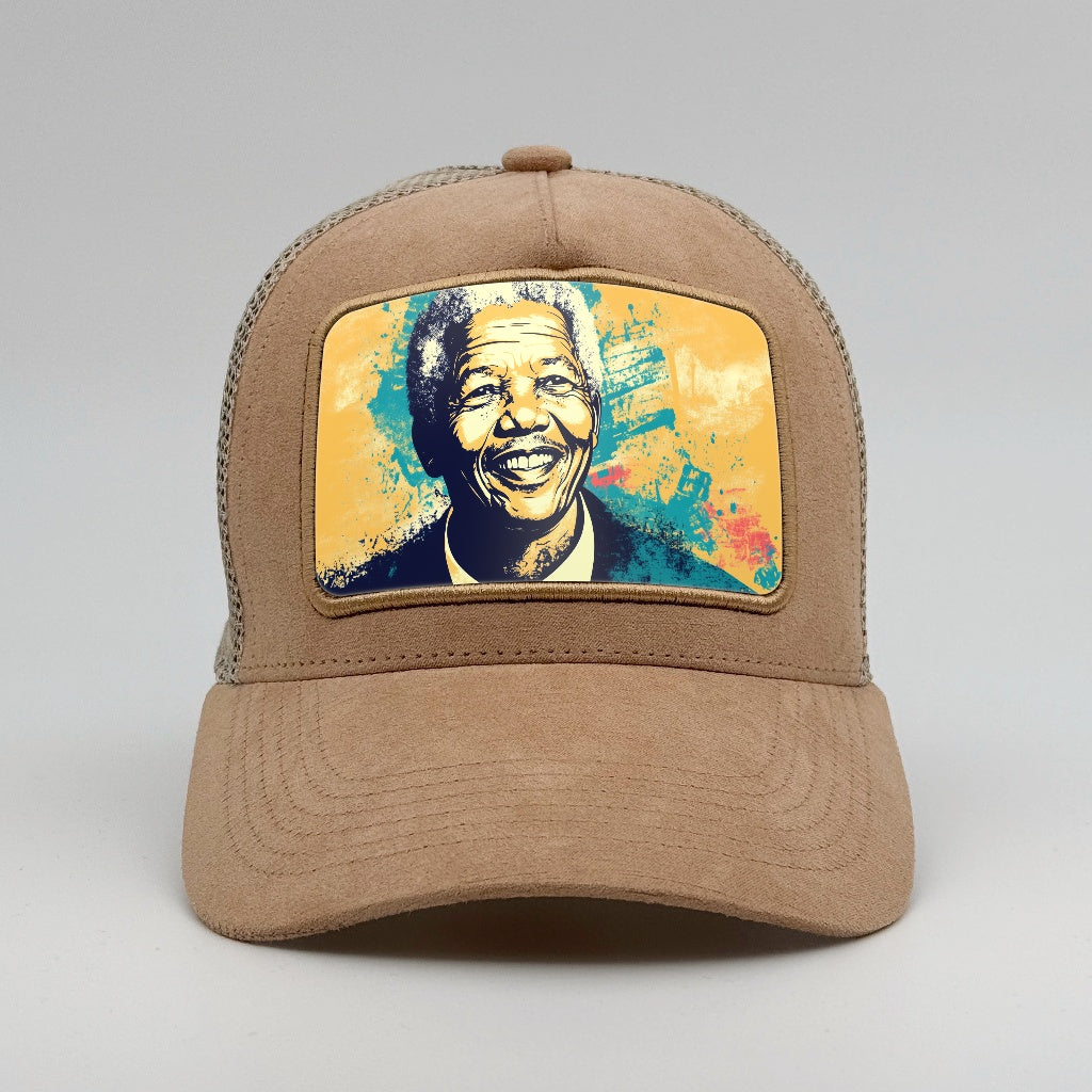Nelson Mandela on the Timmer Suede Trucker