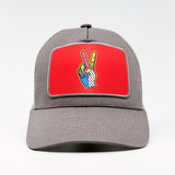 Pop-Art Peace Sign on the Aska Cotton Trucker