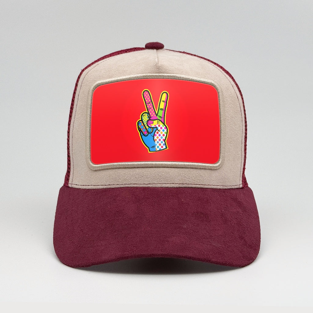 Pop-Art Peace Sign on the Faluröd Suede Trucker