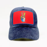 Pop-Art Peace Sign on the Fjord Velvet Trucker