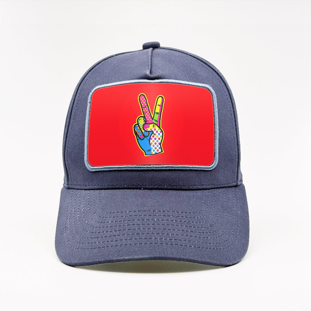 Pop-Art Peace Sign on the Marinblå Cotton Classic