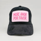 "More Amor Por Favor" on the Midnatt Velvet Trucker