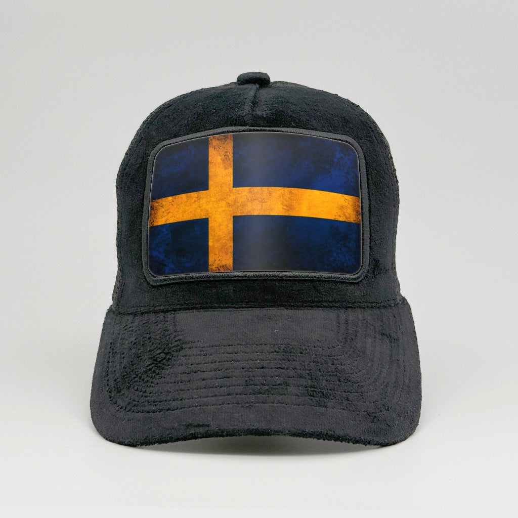 Swedish Flag - Rugged Resilience on the Midnatt Velvet Trucker