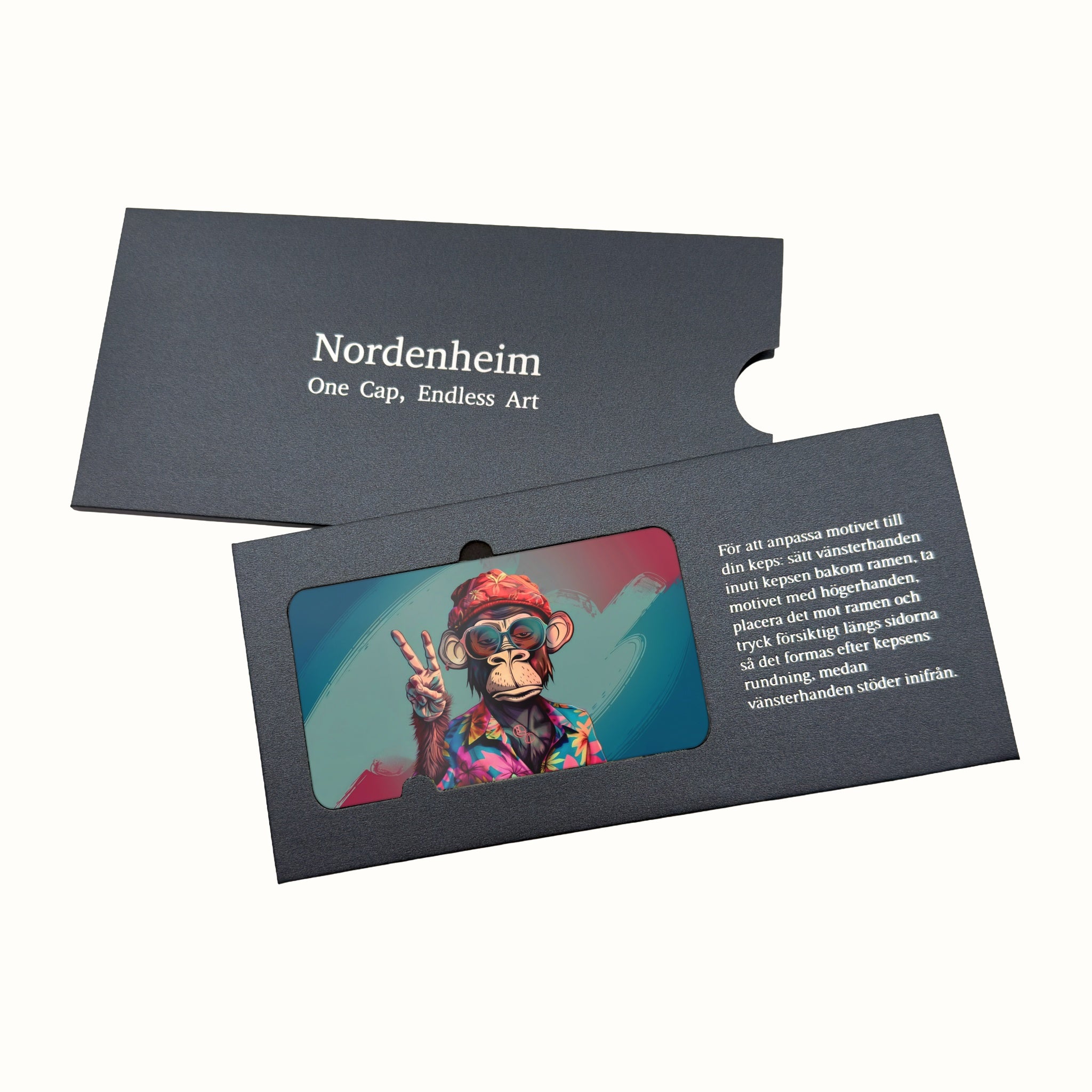 Unbothered Monkey - Peace Sign Art Plate in its Nordenheim sleeve