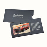 Vintage red muscle car Art Plate in its Nordenheim sleeve