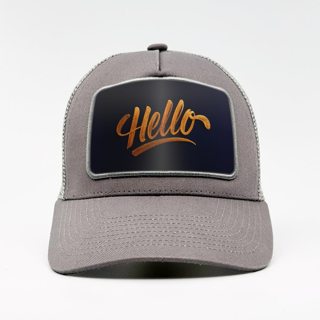 Hello – Gilded Greeting on the Aska Cotton Trucker