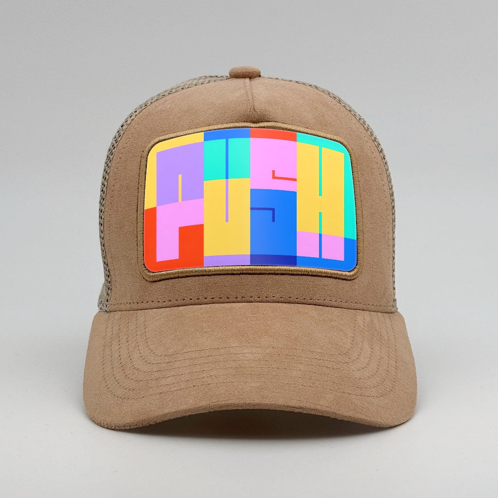 Abstract PUSH - Geometric Drive on the Timmer Suede Trucker